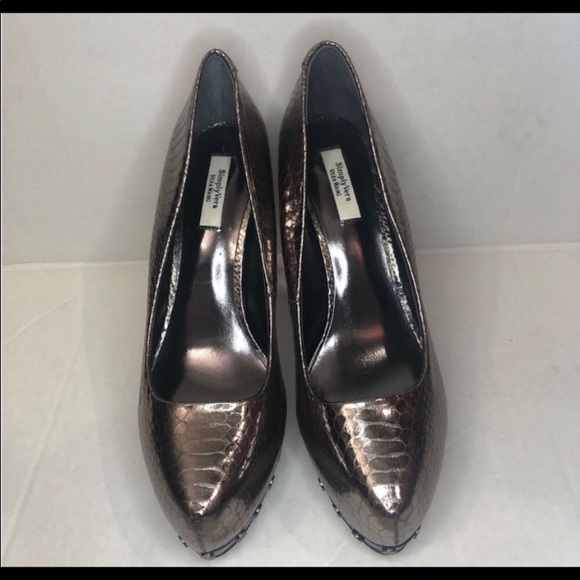 Silver Studded Snakeskin Shoes - Picture 3 of 6